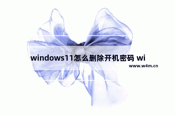 windows11怎么删除开机密码 windows11删除开机密码教程