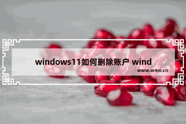 windows11如何删除账户 windows11删除账户教程