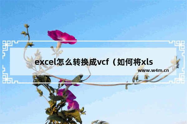 excel怎么转换成vcf（如何将xlsx文件转成vcf）