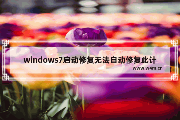 windows7启动修复无法自动修复此计算机怎么办