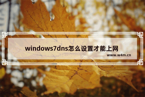 windows7dns怎么设置才能上网 windows7dns如何设置才能上网