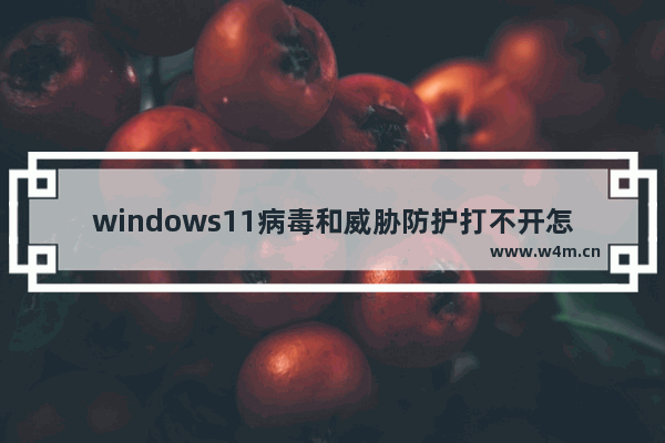 windows11病毒和威胁防护打不开怎么办 windows11病毒和威胁防护打不开解决办法