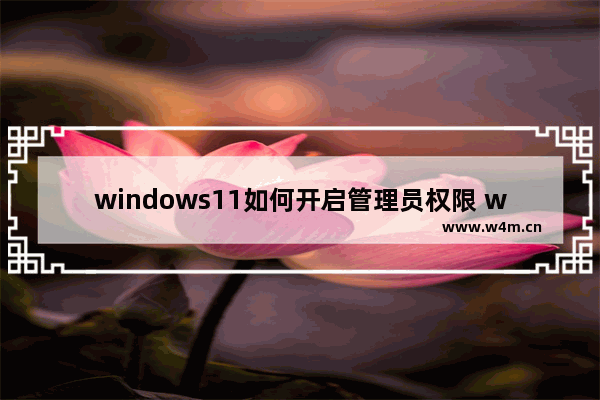 windows11如何开启管理员权限 windows11开启管理员权限教程