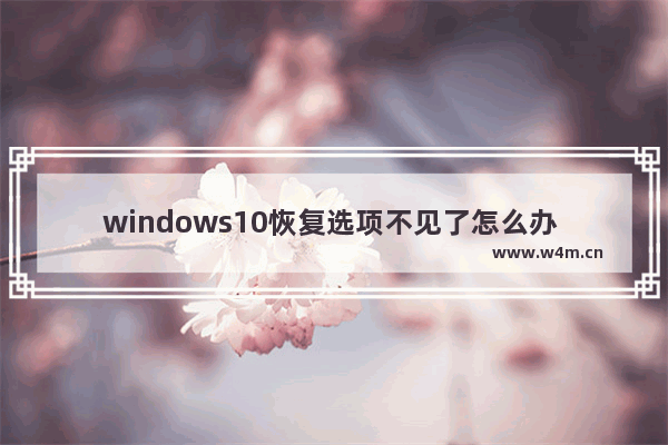 windows10恢复选项不见了怎么办 windows10恢复选项不见了解决办法