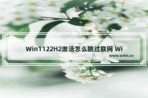 Win1122H2激活怎么跳过联网 Win1122h2跳过联网激活的方法