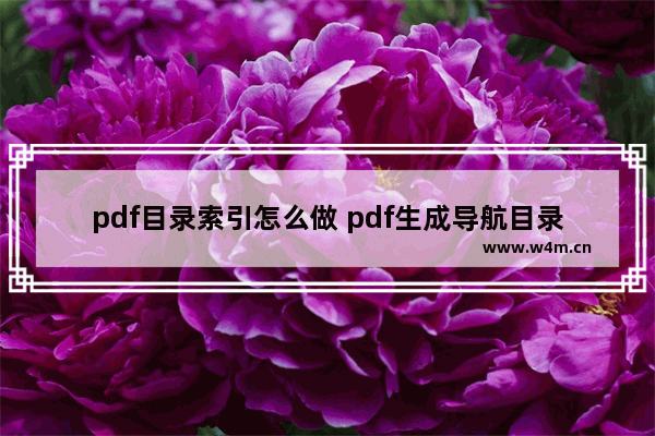 pdf目录索引怎么做 pdf生成导航目录的办法