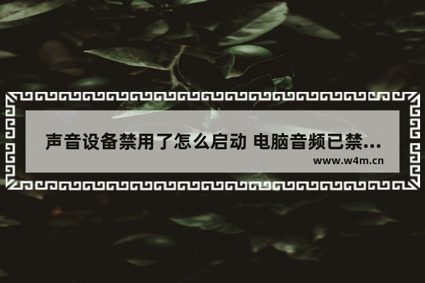 声音设备禁用了怎么启动 电脑音频已禁用的解除