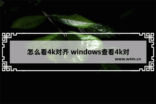 怎么看4k对齐 windows查看4k对齐的两种方法