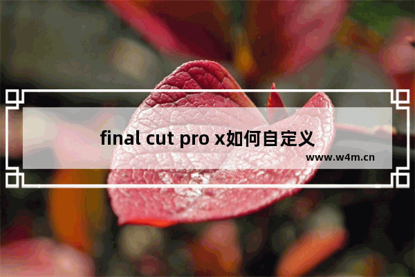 final cut pro x如何自定义快捷键