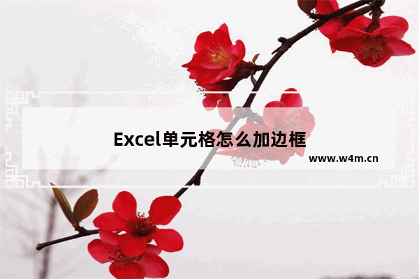 Excel单元格怎么加边框