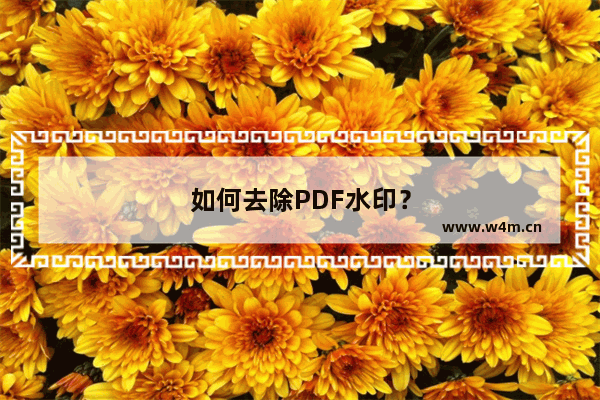 如何去除PDF水印？