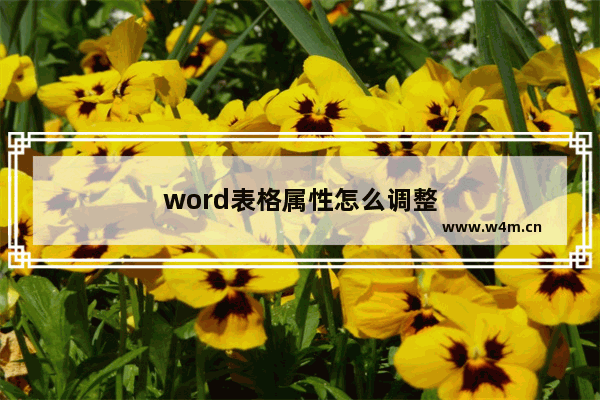 word表格属性怎么调整