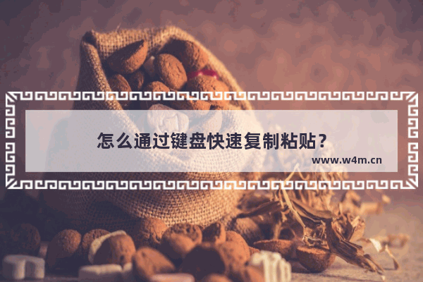 怎么通过键盘快速复制粘贴？