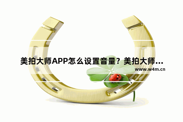 美拍大师APP怎么设置音量？美拍大师设置音量的方法介绍