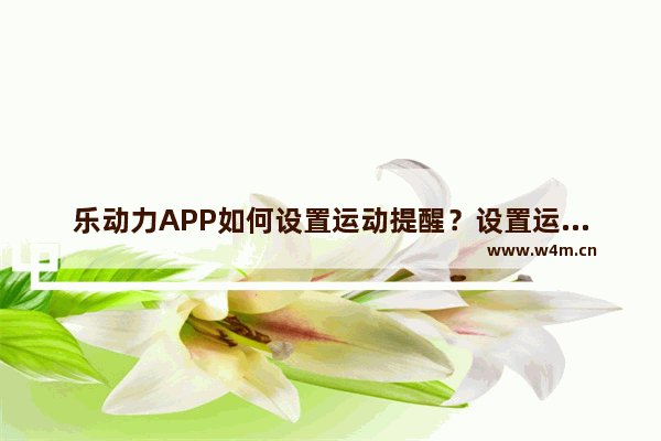 乐动力APP如何设置运动提醒？设置运动提醒的方法说明