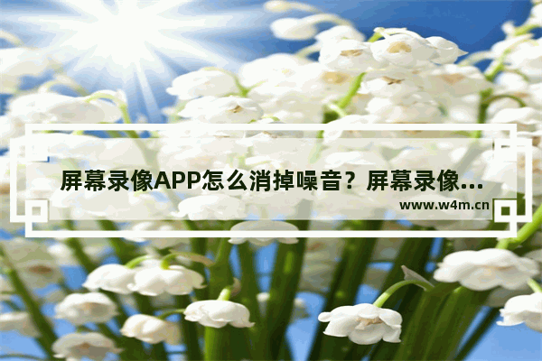 屏幕录像APP怎么消掉噪音？屏幕录像消掉噪音的方法说明