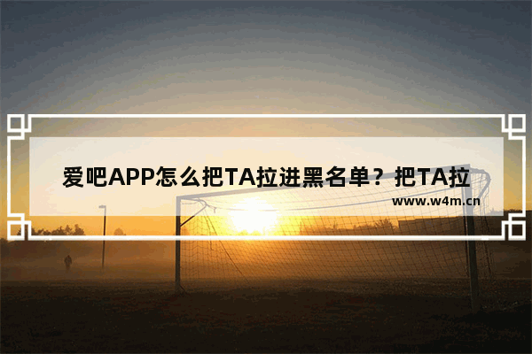 爱吧APP怎么把TA拉进黑名单？把TA拉进黑名单的方法说明