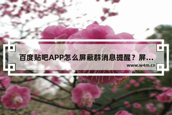 百度贴吧APP怎么屏蔽群消息提醒？屏蔽群消息提醒的方法说明