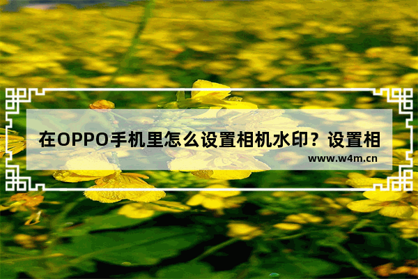 在OPPO手机里怎么设置相机水印？设置相机水印的方法介绍