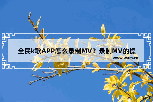 全民k歌APP怎么录制MV？录制MV的操作步骤分享