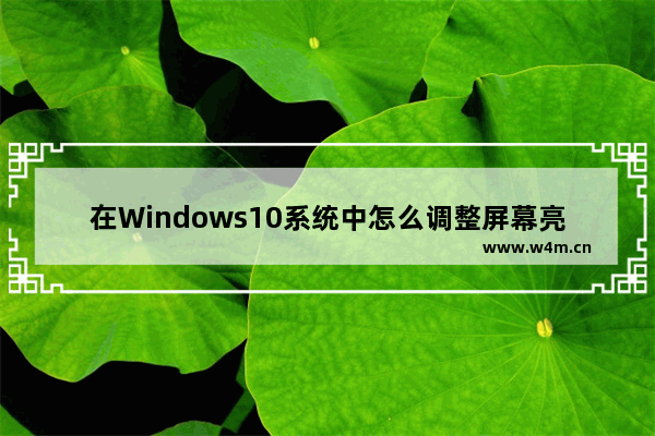 在Windows10系统中怎么调整屏幕亮度？调整屏幕亮度的方法介绍