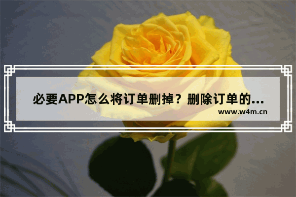 必要APP怎么将订单删掉？删除订单的方法说明