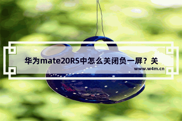 华为mate20RS中怎么关闭负一屏？关闭负一屏的方法说明