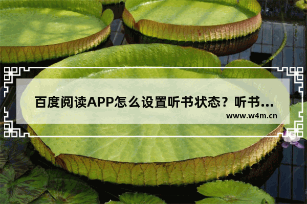 百度阅读APP怎么设置听书状态？听书状态设置方法说明