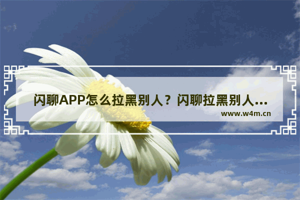 闪聊APP怎么拉黑别人？闪聊拉黑别人的操作方法说明