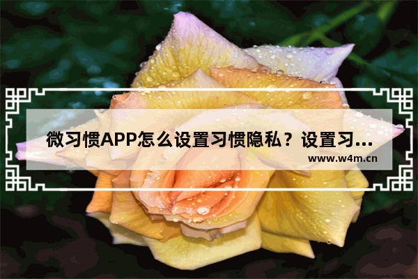 微习惯APP怎么设置习惯隐私？设置习惯隐私的方法说明