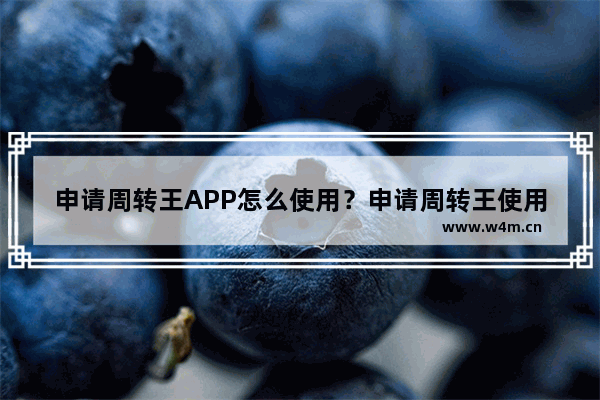 申请周转王APP怎么使用？申请周转王使用方法介绍