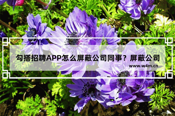 勾搭招聘APP怎么屏蔽公司同事？屏蔽公司同事的方法说明