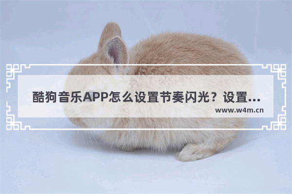 酷狗音乐APP怎么设置节奏闪光？设置节奏闪光的方法说明