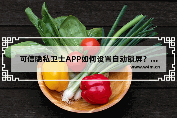 可信隐私卫士APP如何设置自动锁屏？设置自动锁屏的方法说明