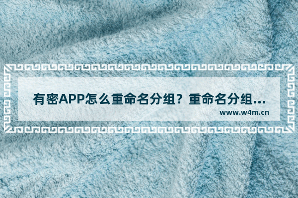 有密APP怎么重命名分组？重命名分组的方法说明