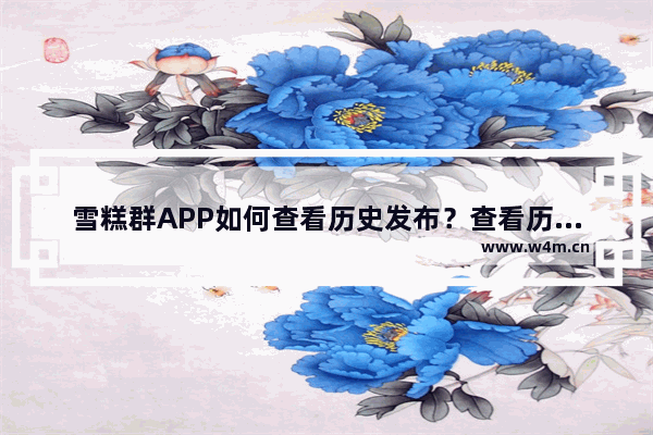 雪糕群APP如何查看历史发布？查看历史发布的方法说明