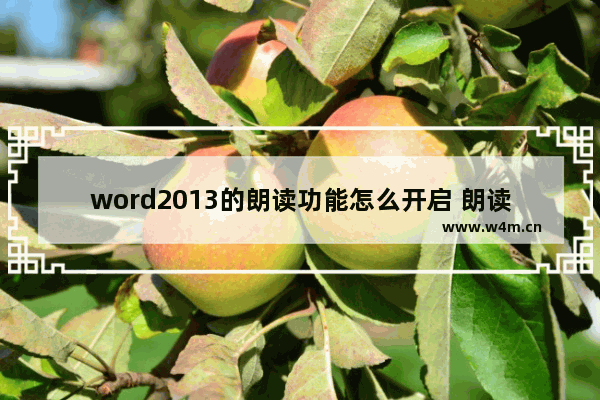 word2013的朗读功能怎么开启 朗读功能开启步骤分享