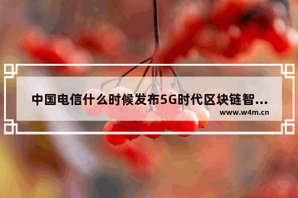 中国电信什么时候发布5G时代区块链智能手机白皮书？5G时代区块链智能手机白皮书是什么？