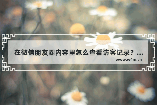 在微信朋友圈内容里怎么查看访客记录？访客记录查看方法一览