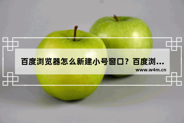 百度浏览器怎么新建小号窗口？百度浏览器新建小号窗口步骤一览