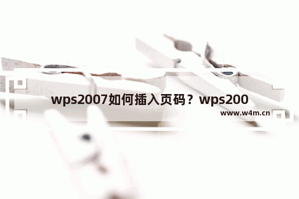 wps2007如何插入页码？wps2007插入页码图文介绍