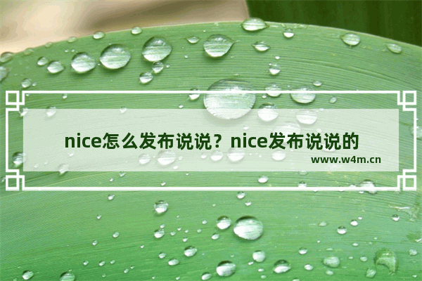 nice怎么发布说说？nice发布说说的方法分享