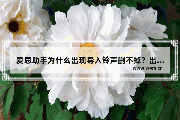 爱思助手为什么出现导入铃声删不掉？出现导入铃声删不掉解决方法一览