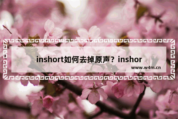 inshort如何去掉原声？inshort去掉原声方法分享