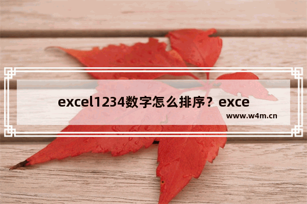 excel1234数字怎么排序？excel数据排序方法详解