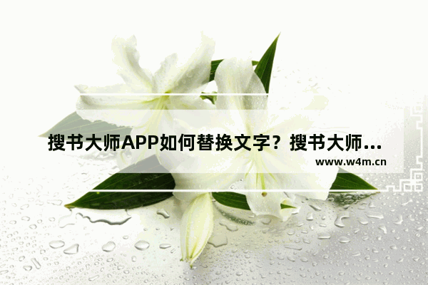 搜书大师APP如何替换文字？搜书大师替换文字的方法说明