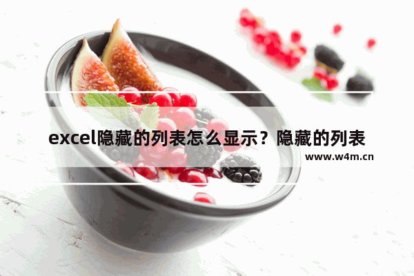 excel隐藏的列表怎么显示？隐藏的列表显示方法介绍