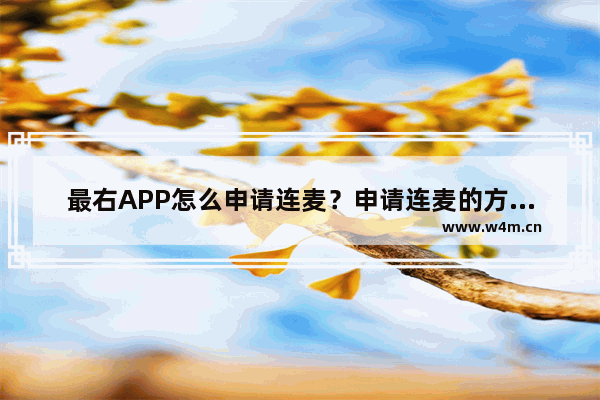 最右APP怎么申请连麦？申请连麦的方法说明