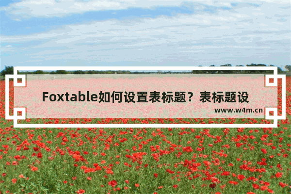 Foxtable如何设置表标题？表标题设置流程分享