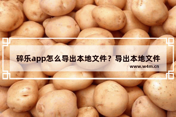 碎乐app怎么导出本地文件？导出本地文件的方法说明